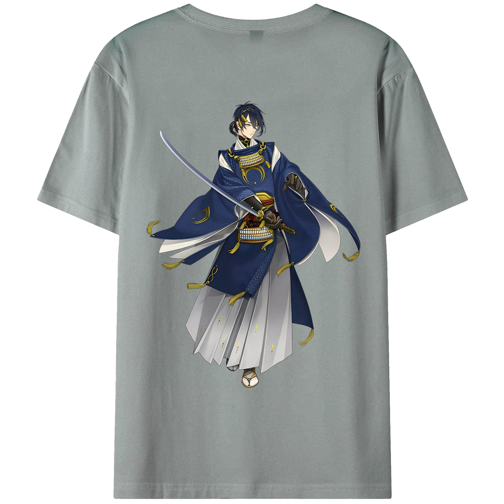 （画像用） 刀剣乱舞 Touken Ranbu 綿100％ メンズ半袖Tシャツ（バックプリント） 通気性